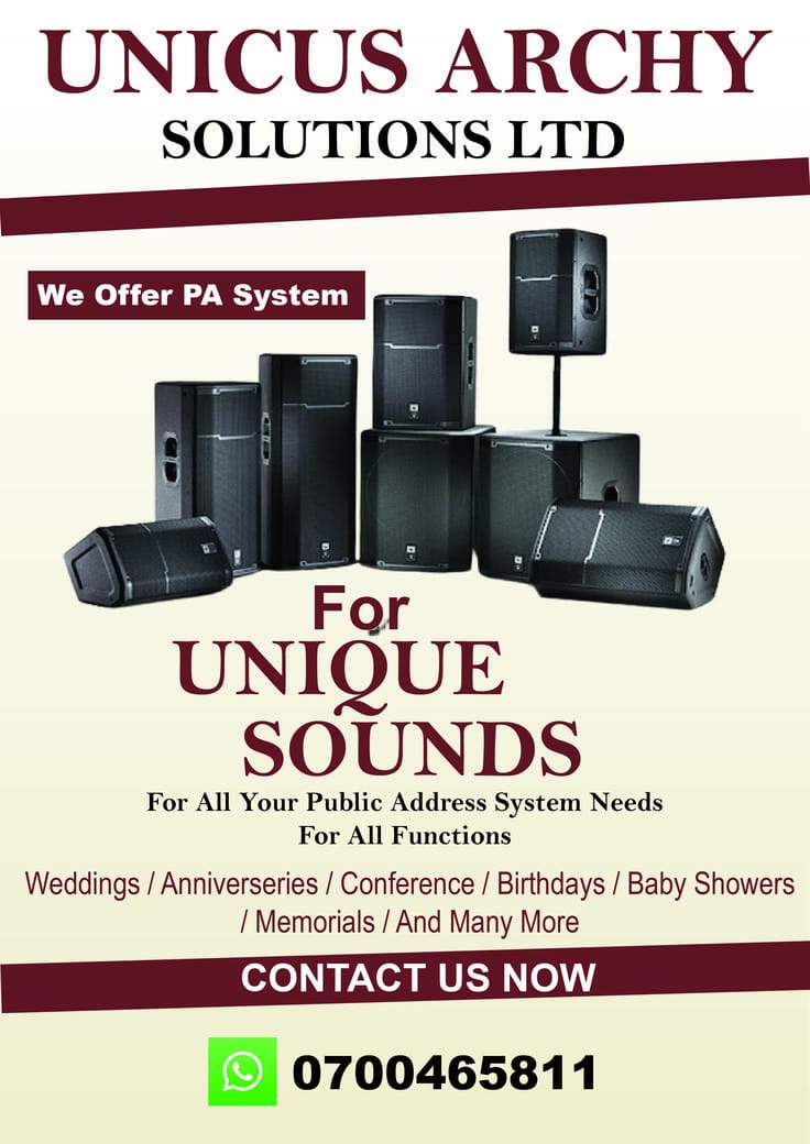 PA speakers and event setup